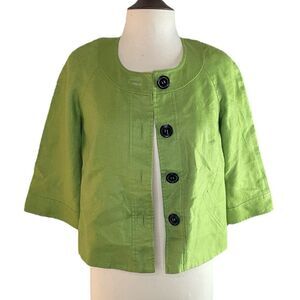 JONES NEW YORK Women's Green linen Jacket | size 6P